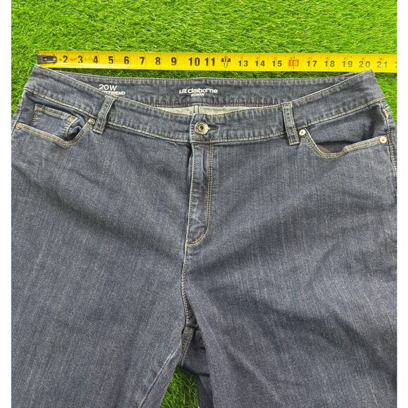 Liz Claiborne Woman Boyfriend Skinny Jeans Size 20W Plus Dark Wash Stretch Denim - Picture 10 of 12